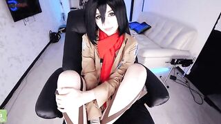 Cosplay Boobs: Mikasa Ackerman from Attack on Titan by Purple Bitch #1