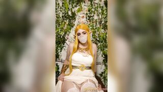 Nude Cosplay: BOTW Princess Zelda tease, twerk and cum by BbyBelleCos #1