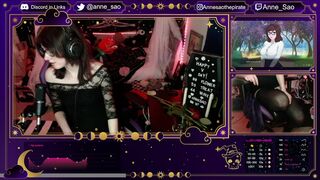 Gamergirl Anne Sao flashing her small breasts during her stream #1