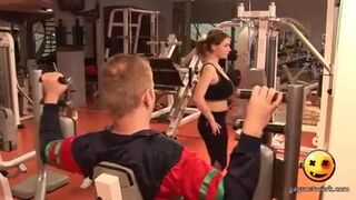 Olga Pavlenko Flashing Big Boobies At The Gym GIF